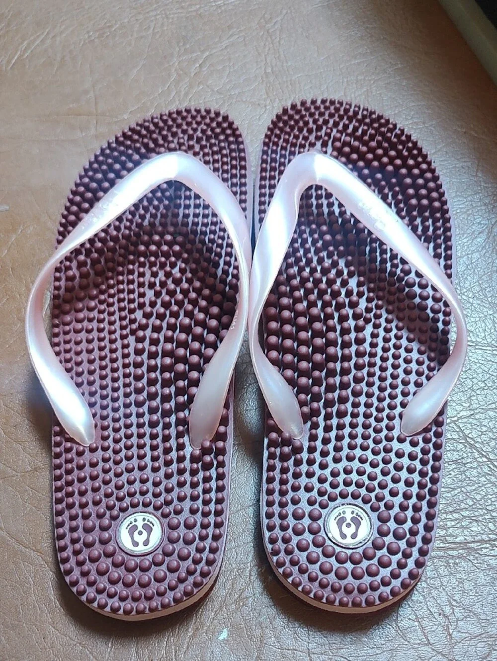 Red Reflexology Flip Flops - Massage Sandals New